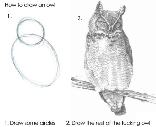 How to draw an owl