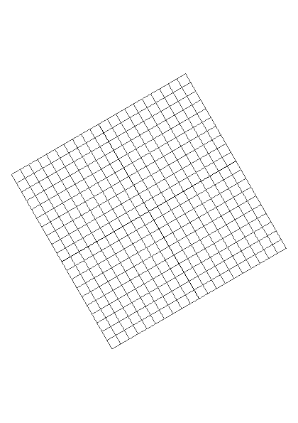 A grid visualizing the current coordinate system