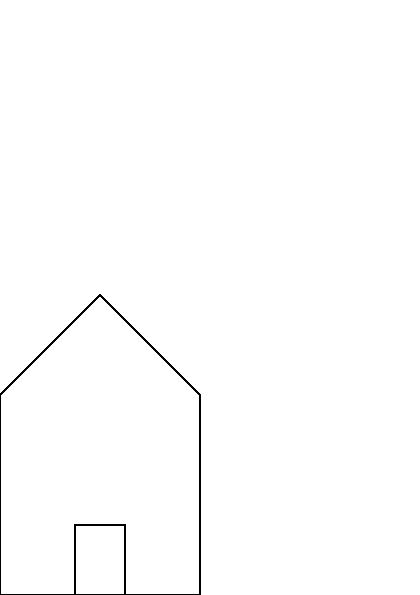 A simple house with a door