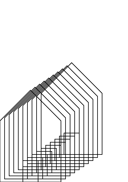 Multiple houses drawn by a procedure
